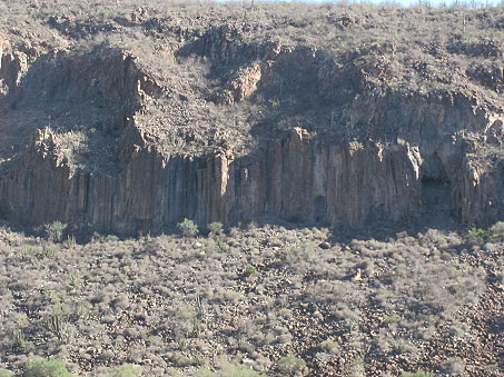 Columnar basalt cliffs