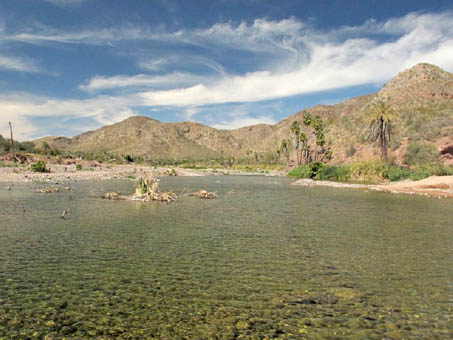 River crossing close to town