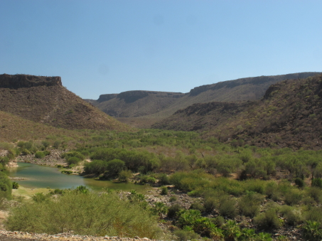 Tributary and canyons Los Comondús