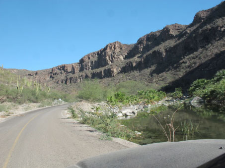 Water in arroyo