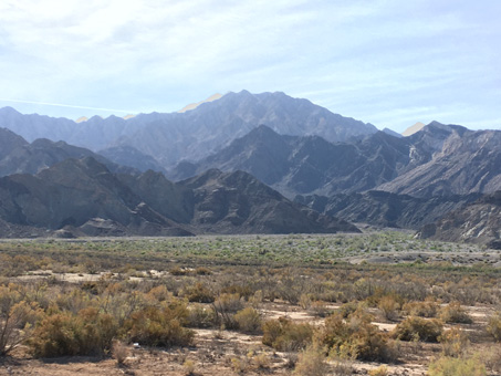 Desert and hills starting to get green after rain