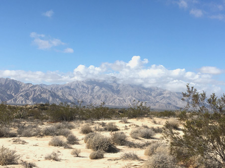 Vista de la Sierra San Pedro Mártir y llano desértico