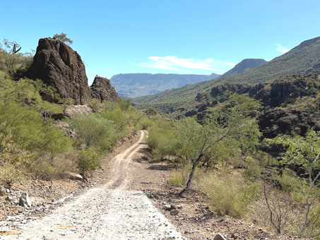 el camino rumbo a Mulege