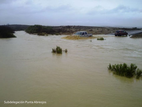 Crecida en la carretera