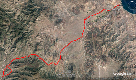 google map of trip area