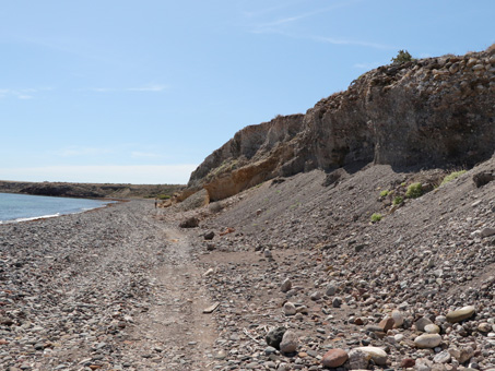 scree at base of bluff