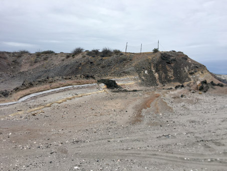 Pyroclastic (ash) flow on beach
